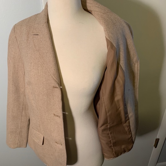 Coldwater Creek Brown Herringbone Blazer, 8P - Picture 2 of 10